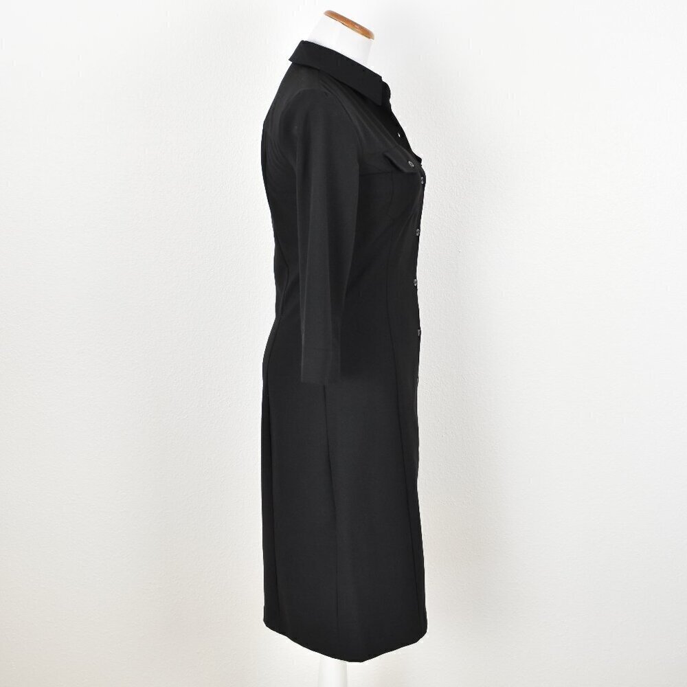 Club Monaco Wool Button Front Sheath Shirt Dress - 0 - Picture 6 of 8